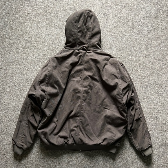 Berne Heritage Duck Canvas Hooded Active Chore Jacket Quilt Lined Brown Mens 2XL - Picture 2 of 15